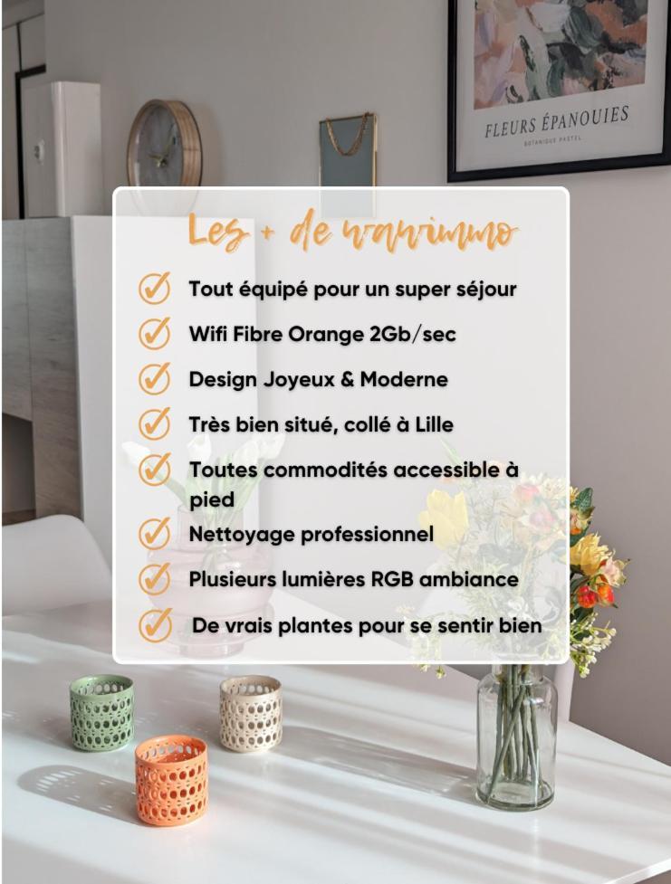 Le Design *Vieux Lille*Parking Gratuit*Fibre Apartment La Madeleine  Luaran gambar